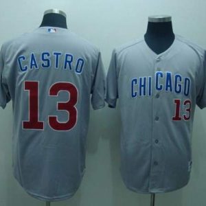 Chicago Cubs #13 Starlin Castro Stitched Grey MLB Jersey