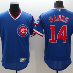 Chicago Cubs #14 Ernie Banks Blue Flexbase Collection Cooperstown Stitched MLB Jersey