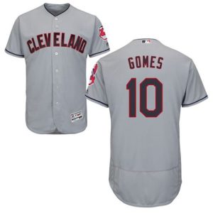 Cleveland Indians #10 Yan Gomes Grey Flexbase Collection Stitched MLB Jersey