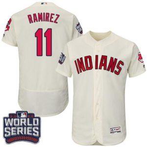 Cleveland Indians #11 Jose Ramirez Cream Flexbase Collection 2016 World Series Bound Stitched MLB Jersey