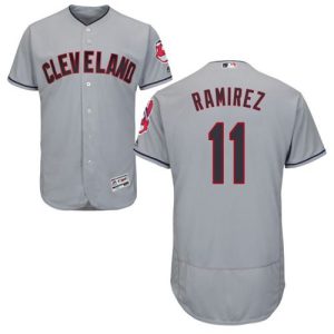 Cleveland Indians #11 Jose Ramirez Grey Flexbase Collection Stitched MLB Jersey