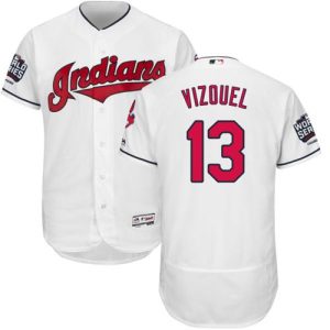 Cleveland Indians #13 Omar Vizquel White Flexbase Collection 2016 World Series Bound Stitched MLB Jersey