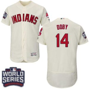 Cleveland Indians #14 Larry Doby Cream Flexbase Collection 2016 World Series Bound Stitched MLB Jersey