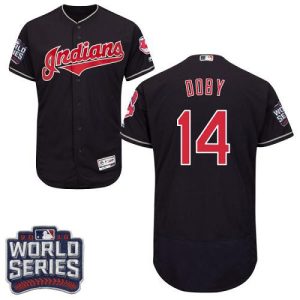 Cleveland Indians #14 Larry Doby Navy Blue Flexbase Collection 2016 World Series Bound Stitched MLB Jersey