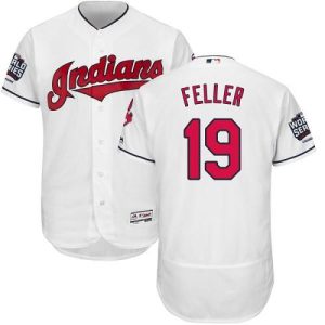 Cleveland Indians #19 Bob Feller White Flexbase Collection 2016 World Series Bound Stitched MLB Jersey