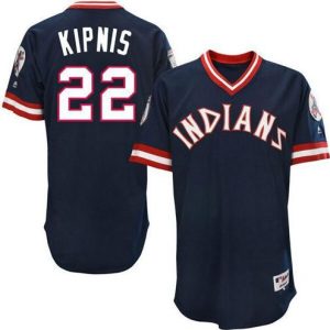 Cleveland Indians #22 Jason Kipnis Navy Blue 1976 Turn Back The Clock Stitched MLB Jersey