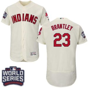 Cleveland Indians #23 Michael Brantley Cream Flexbase Collection 2016 World Series Bound Stitched MLB Jersey