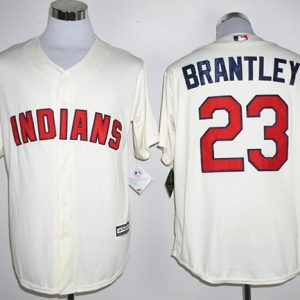 Cleveland Indians #23 Michael Brantley Cream New Cool Base Stitched MLB Jersey