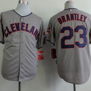 Cleveland Indians #23 Michael Brantley Grey Cool Base Stitched MLB Jersey