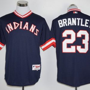 Cleveland Indians #23 Michael Brantley Navy Blue 1976 Turn Back The Clock Stitched MLB Jersey