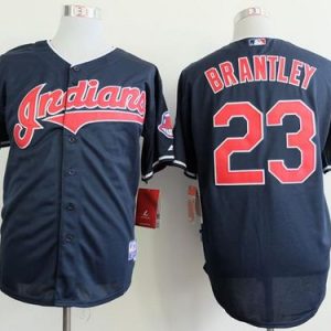 Cleveland Indians #23 Michael Brantley Navy Blue Cool Base Stitched MLB Jersey