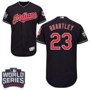 Cleveland Indians #23 Michael Brantley Navy Blue Flexbase Collection 2016 World Series Bound Stitched MLB Jersey