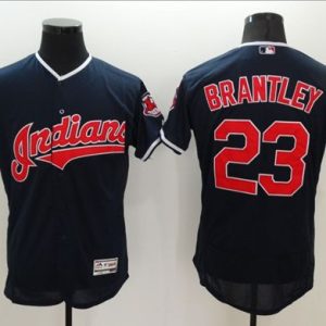 Cleveland Indians #23 Michael Brantley Navy Blue Flexbase Collection Stitched MLB Jersey