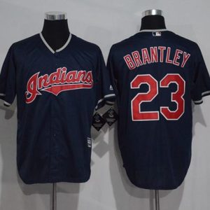 Cleveland Indians #23 Michael Brantley Navy Blue New Cool Base Stitched MLB Jersey