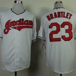 Cleveland Indians #23 Michael Brantley White Cool Base Stitched MLB Jersey