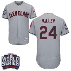 Cleveland Indians #24 Andrew Miller Grey Flexbase Collection 2016 World Series Bound Stitched MLB Jersey