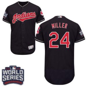 Cleveland Indians #24 Andrew Miller Navy Blue Flexbase Collection 2016 World Series Bound Stitched MLB Jersey