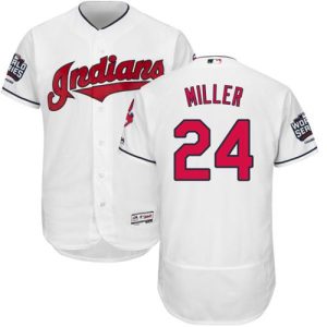 Cleveland Indians #24 Andrew Miller White Flexbase Collection 2016 World Series Bound Stitched MLB Jersey