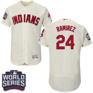 Cleveland Indians #24 Manny Ramirez Cream Flexbase Collection 2016 World Series Bound Stitched MLB Jersey