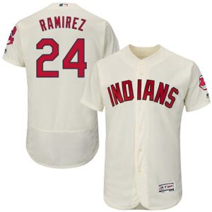 Cleveland Indians #24 Manny Ramirez Cream Flexbase Collection Stitched MLB Jersey