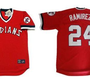 Cleveland Indians #24 Manny Ramirez Red 1978 Turn Back The Clock Stitched MLB Jersey