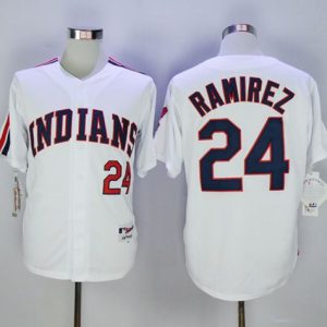 Cleveland Indians #24 Manny Ramirez White 1978 Turn Back The Clock Stitched MLB Jersey