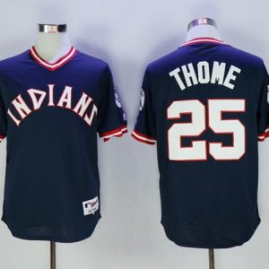 Cleveland Indians #25 Jim Thome Navy Blue 1976 Turn Back The Clock Stitched MLB Jersey