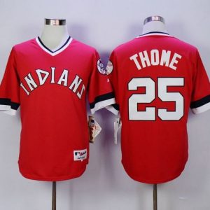 Cleveland Indians #25 Jim Thome Red 1978 Turn Back The Clock Stitched MLB Jersey