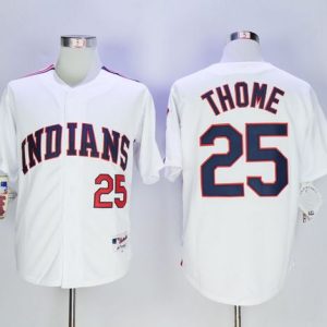 Cleveland Indians #25 Jim Thome White 1978 Turn Back The Clock Stitched MLB Jersey