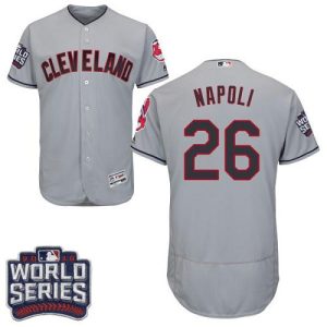 Cleveland Indians #26 Mike Napoli Grey Flexbase Collection 2016 World Series Bound Stitched MLB Jersey