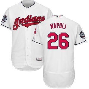 Cleveland Indians #26 Mike Napoli White Flexbase Collection 2016 World Series Bound Stitched MLB Jersey