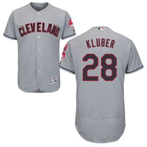 Cleveland Indians #28 Corey Kluber Grey Flexbase Collection Stitched MLB Jersey