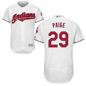 Cleveland Indians #29 Satchel Paige White Flexbase Collection Stitched MLB Jersey