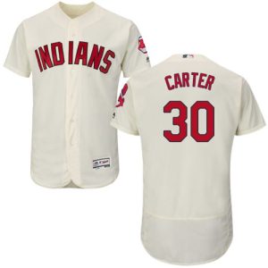 Cleveland Indians #30 Joe Carter Cream Flexbase Collection Stitched MLB Jersey