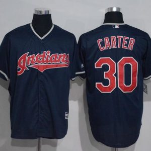 Cleveland Indians #30 Joe Carter Navy Blue New Cool Base Stitched MLB Jersey