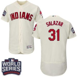 Cleveland Indians #31 Danny Salazar Cream Flexbase Collection 2016 World Series Bound Stitched MLB Jersey