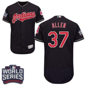 Cleveland Indians #37 Cody Allen Navy Blue Flexbase Collection 2016 World Series Bound Stitched MLB Jersey