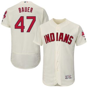 Cleveland Indians #47 Trevor Bauer Cream Flexbase Collection Stitched MLB Jersey