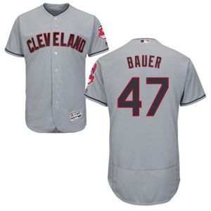 Cleveland Indians #47 Trevor Bauer Grey Flexbase Collection Stitched MLB Jersey