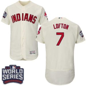 Cleveland Indians #7 Kenny Lofton Cream Flexbase Collection 2016 World Series Bound Stitched MLB Jersey