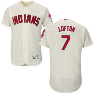 Cleveland Indians #7 Kenny Lofton Cream Flexbase Collection Stitched MLB Jersey