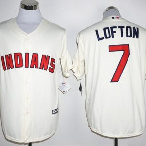 Cleveland Indians #7 Kenny Lofton Cream New Cool Base Stitched MLB Jersey