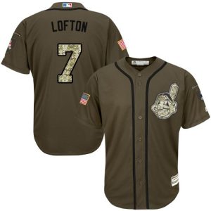 Cleveland Indians #7 Kenny Lofton Green Salute to Service Stitched MLB Jersey