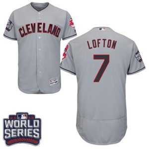 Cleveland Indians #7 Kenny Lofton Grey Flexbase Collection 2016 World Series Bound Stitched MLB Jersey