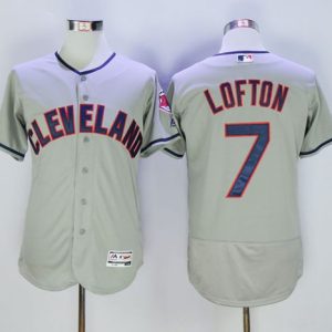 Cleveland Indians #7 Kenny Lofton Grey Flexbase Collection Stitched MLB Jersey