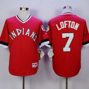 Cleveland Indians #7 Kenny Lofton Red 1978 Turn Back The Clock Stitched MLB Jersey