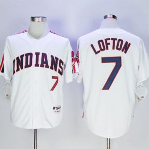 Cleveland Indians #7 Kenny Lofton White 1978 Turn Back The Clock Stitched MLB Jersey