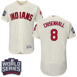 Cleveland Indians #8 Lonnie Chisenhall Cream Flexbase Collection 2016 World Series Bound Stitched MLB Jersey