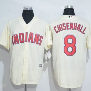 Cleveland Indians #8 Lonnie Chisenhall Cream New Cool Base Stitched MLB Jersey