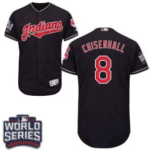 Cleveland Indians #8 Lonnie Chisenhall Navy Blue Flexbase Collection 2016 World Series Bound Stitched MLB Jersey